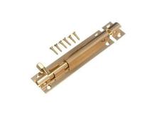 Dzina Barrel Bolt Straight 100mm X 25mm 4 Inch Brass Finish Door Bolt Barrel Slide Lock Includes Screws