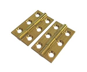 Dzina Butt Hinge 38mm x 22mm (1.1/2 x 7/8 Inch) Solid Brass, Pack Qty 1 Pair