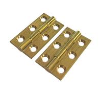 Dzina Butt Hinge 50mm x 28mm (2 x 1.1/8 Inch) Solid Brass (12 Pairs)