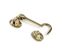 Dzina Cabin Hook Silent Pattern 50mm (2 Inch) Brass, Pack of 3