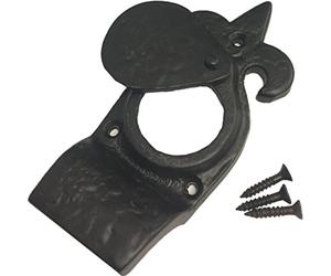 Dzina Cylinder Door Latch Pull Fleur De LYS Antique Black 115mm (4.1/2 Inch) Pack of 1
