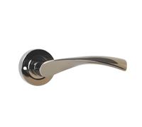DZINA Design Push Button Privacy Twirl Lever in Polished Black Nickel for Bathroom Doors