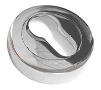 Dzina Escutcheon Euro Profile Polished Chrome Concealed Fix Pack of 2