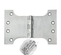 Dzina Heavy Duty Parliament Hinge - Satin Chrome Door Hinges For Wooden Doors, Internal Gates & Cabinets (4X2X4 In) - 1 Pair