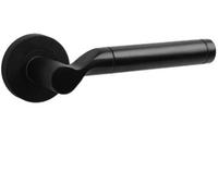 Dzina Ithaca Door Handle Set, Matt Black Nickel/gunmetal, 130mm Length, Internal Door Handles With Rose, Zinc Alloy