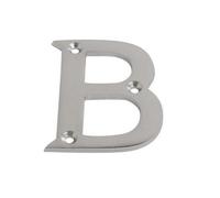Dzina Letter 'b' 65mm Inch Satin Chrome, Pack Of 1