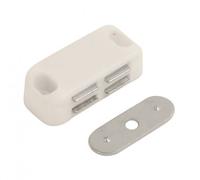 Dzina Magnetic Cupboard Cabinet Door Catches, 42mm (1.5/8 inch) with Single Plate 6 kg (13lb) Pull Strength White - Pack of 2 Pieces (2, White)