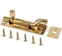 Dzina Necked Slide Bolt - 75mm Small Offset Brass Toilet Door Lock