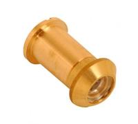 Dzina Premium Door Viewer 160° Wide Angle Spy Hole for Front Door Security Solid Brass Construction, Fits 25-40mm Doors One-Way Privacy Lens Polished Brass (1 Pack)