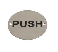 Dzina Push Door Sign 75mm Screen Printed Pss Pack Of 1
