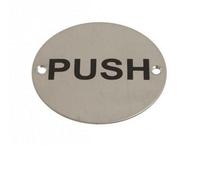 Dzina Push Door Sign 75mm Screen Printed Sss Pack Of 1