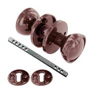 Dzina Rim Door Knob |Victorian Style Brown Knobs for Sheds & Garages 50mm 2 Sets