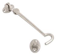 Dzina Silent Cabin Hook & Eye Satin Chrome Gate Hook and Eye 200mm