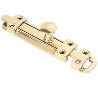 Dzina Sliding Surface Door Tower Bolt 200mm x 38mm (8 x 1. 1/2 Inch) Polished Brass Pack of 2