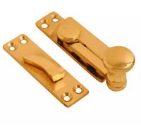 Dzina Solid Brass Sash Window Fastener Quadrant Arm Fastener Polished Brass