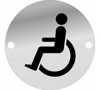 Dzina Toilet Door Sign 75mm Screen Printed Pss Disabled Pack Of 1