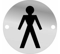 Dzina Toilet Door Sign 75mm Screen Printed Pss Male Pack Of 1