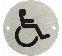 Dzina Toilet Door Sign 75mm Screen Printed Sss Disabled Pack Of 1