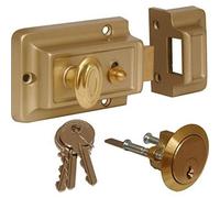 Dzina Traditional Style Security Night Latch, Standard, Champagne Finish With 3 Keys, Pack Of 1