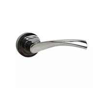 Dzina Twirl Lever On Rose Door Handle In Satin Chrome