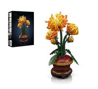 DzirePada Chrysanthemum Building Block Set, 417PCS Botanical Collection Model Toys, Bouquet Flower Building Bricks Kit, Ideas Gifts for Teens Women Decor Desktop