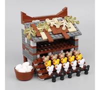 DzirePada Farm Animal Chicken Coop Building Set, 20 Chickens + Chicken Coop Building Blocks Kit, MOC Building Set for Kids Adults, DIY Building Toy Compatible with Major Brands (A)