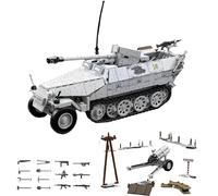 DzirePada German Anti-Tank Tracked Vehicle Building Blocks Set, 1123PCS WW2 Army Tank Toys Building Bricks Kit, STEM War Vehicle Models, Great Military Toy Gifts for Boys, Kids Adults Decor