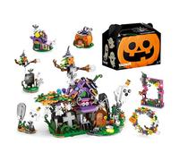 DzirePada Halloween Haunted House Building Blocks Set, Halloween 6-in-1 Horror House, 603 Pieces Pumpkin Ghost Building Kits Model, Halloween Party Favors Kids Boys Girls