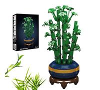 DzirePada Lucky Bamboo Symbolizes Good Fortune Building Blocks Set, 375PCS Botanical Collection Model Toys, Bouquet Flower Building Bricks Kit, Ideas Gifts for Teens Women Decor Desktop