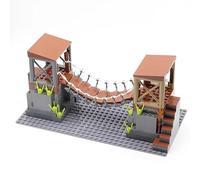 DzirePada Military Game Scene Suspension Bridge Building Blocks Set, DIY Drawbridge Series Building Model Set, MOC Modular House for SWAT Army Policen, Compatible with Major Brands (B)