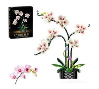 DzirePada Orchid Flower Building Blocks Set, 736PCS Botanical Collection Model for Home Decor, Artificial Floral Building Bricks Kit, Great Gifts for Birthday and Anniversary for Him and Her(13113)