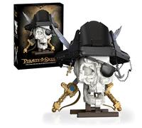 DzirePada Pirate Skull Building Blocks Set, 1167PCS Collectible Swords Skeleton Model Construction Toy, Pirate Hat, Eye Patch, Swords Bricks Kit, Ideas Gifts for Adult & Pirates Enthusiasts