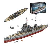 DzirePada Queen Elizabeth Class Battleship Building Blocks Set, 2277PCS Large WW2 Warship Model Bricks Kit, Collectible Display Battle Ship Boat Toys Sets for Adults Teens Boys, Home Office Decor