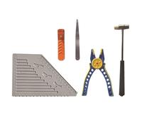 DzirePada Tool Building Block Set, 5Pcs Multi Purpose Building Block Tool Set, Auxiliary Tool Hammer, Auxiliary Pliers, Tweezers, Brick Separator, Measuring Ruler, Compatible with Major Brands (GJ-C)