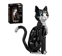 DzirePada Tuxedo Cat Building Set, Animal Kitten Model Display Decor Teens Adults-725PCS