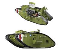 DzirePada WWI British Mark KV Heavy Tank Building Blocks Set, 900PCS Historical Military Vehicle BrickS Model Kit, Collectible Construction Toy for Adults & War History