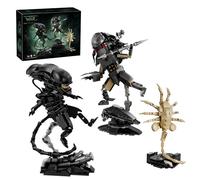 DzirePada Xenomorph & Parasite Creature Building Set, 936PCS Sci-Fi Alien Action Horror Model Kit with Display Bases, Collectible Movie Character Building Toys for Adults & Teens, for Sci-Fi Fans
