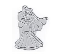 DzIxY Beautiful Groom Bride Wedding Dresses Metal Cutting Dies for Card Making Kit Embossing Paper Die Cuts Scrapbook Machine Stencils Storage Pockets Supplies