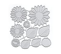 DzIxY Beauty Flower Shaped Leaves Metal Cutting Dies for Card Making Embossing Paper Die Cuts Sets Album Scrapbooking Templates Stencils Storage Pockets
