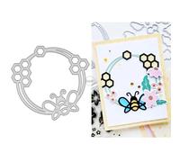 DzIxY Bees and Honeycomb Round Lace Border Metal Cutting Dies for Card Making Kit Embossing Paper Die Cuts Set Scrapbook Stencils Supplies Machine Templates