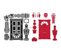 DzIxY Christmas Door Street Light Metal Cutting Dies for Card Making Kit Embossing Paper Die Cuts Scrapbook Machine Stencils Storage Pockets Supplies