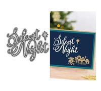 DzIxY Christmas Words Silent Night Metal Cutting Dies for Card Making Kit Embossing Paper Die Cuts Set Scrapbook Stencils Supplies Machine Templates