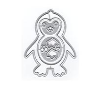 DzIxY Cute Penguin Metal Cutting Dies for Card Making Embossing Paper Die Cuts Sets Album Scrapbooking Templates Stencils Storage Pockets
