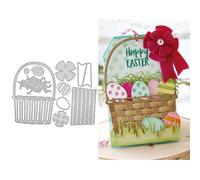DzIxY Easter Patchwork Basket with Painted Eggs Metal Cutting Dies for Card Making Kit Embossing Paper Die Cuts Set Scrapbook Stencils Supplies Machine Templates