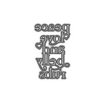 DzIxY English Word Peace Love Metal Cutting Dies for Card Making Kit Embossing Paper Die Cuts Scrapbook Machine Stencils Storage Pockets Supplies
