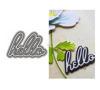 DzIxY English Words Hello Metal Cutting Dies for Card Making Kit Embossing Paper Die Cuts Set Scrapbook Stencils Supplies Machine Templates