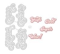DzIxY English Words Yeah Cool Wow Super Metal Cutting Dies for Card Making Kit Embossing Paper Die Cuts Set Scrapbook Stencils Supplies Machine Templates