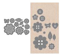 DzIxY Flowers Butterfly Buttons Metal Cutting Dies for Card Making Kit Embossing Paper Die Cuts Set Scrapbook Stencils Supplies Machine Templates