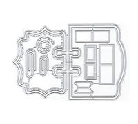 DzIxY Geometry Label Metal Cutting Dies for Card Making Kit Embossing Paper Die Cuts Scrapbook Machine Stencils Storage Pockets Supplies