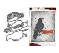 DzIxY Halloween Patchwork Crow Metal Cutting Dies for Card Making Kit Embossing Paper Die Cuts Scrapbook Machine Stencils Storage Pockets Supplies